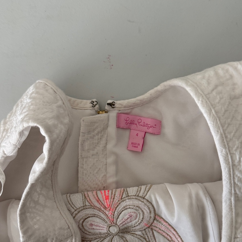 Lilly Pulitzer White Dress with Pink Embroidery - Picture 12 of 14
